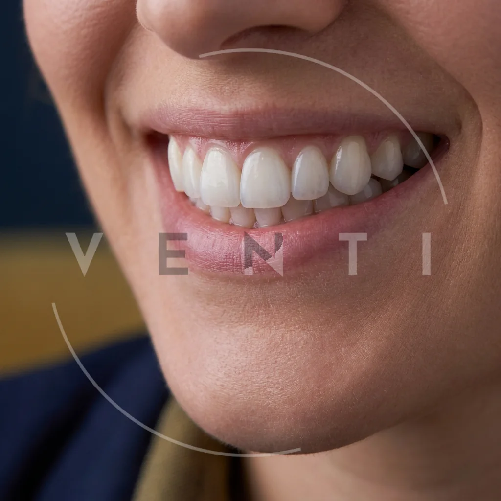 Natural white smile with porcelain laminate veneers at Venti, Istanbul